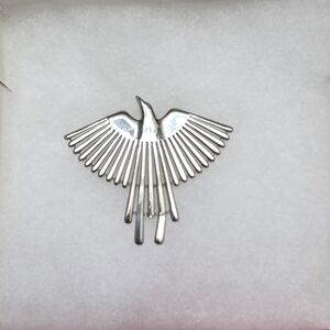 Silver Tone Phoenix Brooch